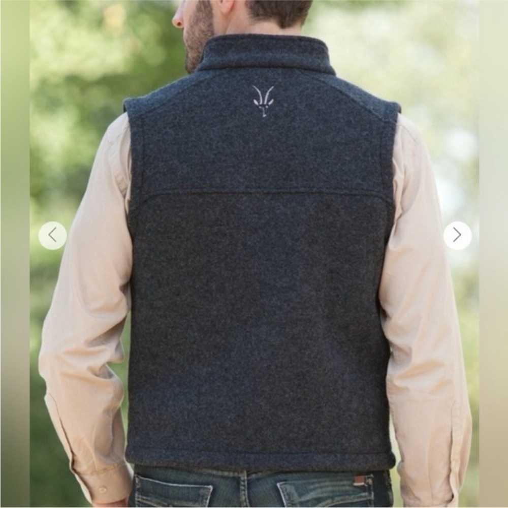 Mens Ibex Blue Wool Vest Sz S *As Is* — image 2 of 8